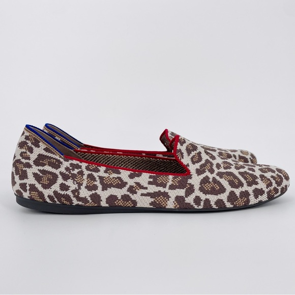 Rothy's Leopard Print Flats with Red and Blue Accents - Picture 3 of 6